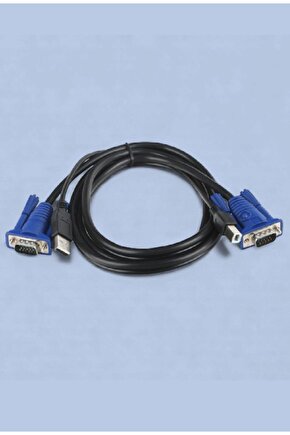 1.5m VGA Erkek–Erkek + USB + Printer KVM Switch Kablosu