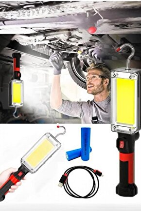 20 Watt COB LED Çalışma Lambası – Şarjlı, Güçlü Işık, Manyetik Ayaklı