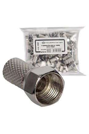 F Konnektör RG6-U4 Geniş 18 Mm (100 Adet)