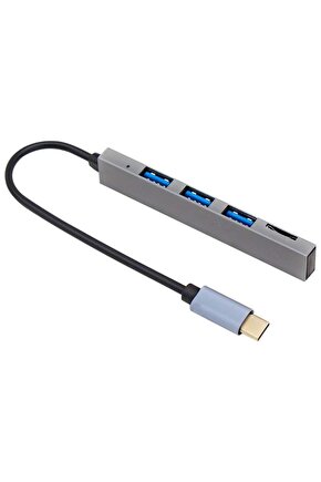 PM-6493 TYPE-C Hub 3x USB 3.0 SDTF Hafıza Kart Okuyucu Dock Station (Macbook - PC - Pla