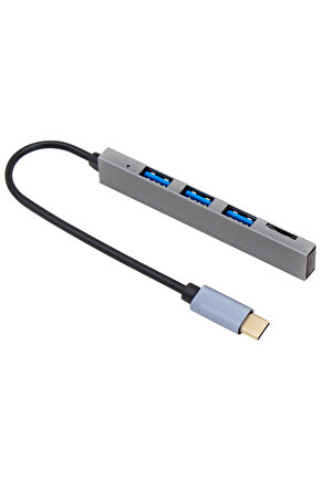 M3LFS- pm-6493 type-c hub 3x usb 3.0 sdtf hafiza kart okuyucu dock station (macbook - pc - plays