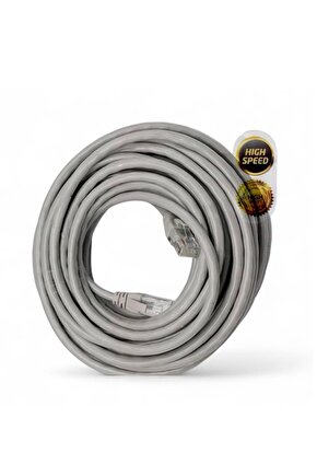 Gri CAT6 Ethernet Kablosu 10 Metre – Yüksek Hızlı LAN Kablo