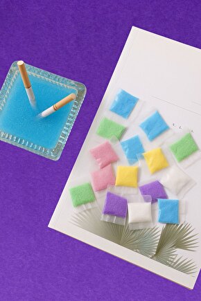 Koku Giderici Duman Söndürme Kumu - Renkli 5’li Paket | Kül Tablası İçin Ferahlatıcı Kum
