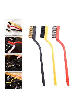3 Adet Ocak Fırın Mangal Izgara Airfryer Temizliği Tel Pas Sökme Fırçası 3lü Yağ Temizleme Fırçası