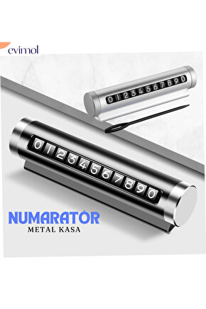 KİRAZEV Metal Kasa Numara Çevirmeli Araç İçi Telefon Numaratör Park Numarası Parkmatik Oto Aksesuar