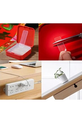 60 Parça Çok Amaçlı Çift Taraflı Bant Nano Bant Duvar Bandı Şeffaf Yapışkan Çift Taraflı Sabitleme