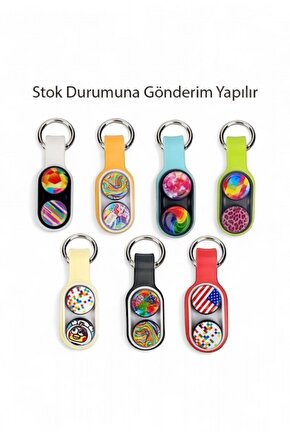 Renkli Döner Diskli Stres Giderici Fidget Anahtarlık
