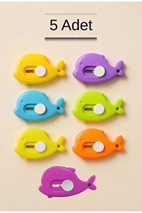 5 Adet Balina Şekilli Mini Maket Bıçak Falçata– 5’li Set