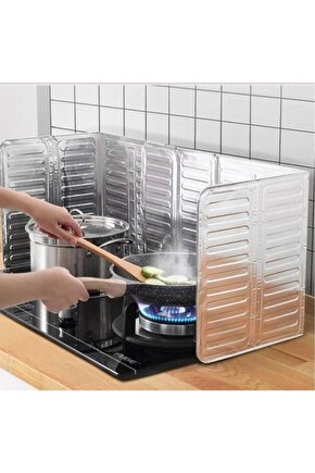 1 Adet Ocak Arkası Yağ Koruyucu Katlanır Plaka halinde Alüminyum Levha 85x33m Büyük Boy