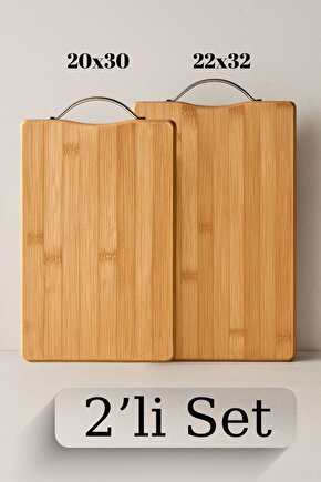 Bambu Kesme Tahtası 2’li Set (20x30 cm & 22x32 cm)
