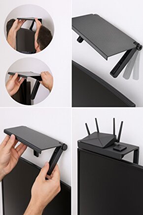 Ayarlanabilir Katlanabilir TV Üstü Raf – 30x13 cm Pratik Organizer