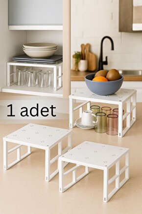 Çok Amaçlı Metal Mutfak Dolap İçi Raf Düzenleyici – 1 Adet 31.5 x 27.5