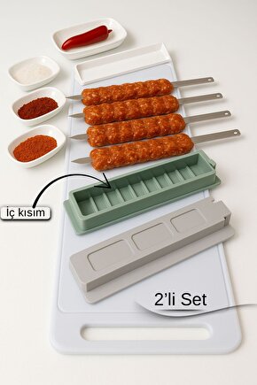 2Lİ Pratik Kebap Şekillendirici – 32 cm Et Kalıp Aparatı