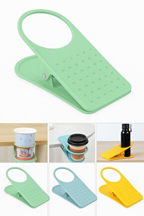 Masa Kenarı Bardak Tutucu Klips – Kaymaz Renkli Bardak Sabitleyici Aparat