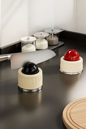 Vantuzlu Pratik Bıçak Bileme Aparatı – Kırmızı ve Siyah Renkli