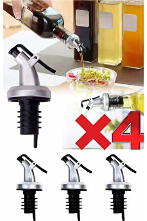 4lü Kapaklı Damlatmaz Yağ Tıpası Yağdanlık Şişe Ucu Yağlık Sirkelik Sosluk Damlatmaz