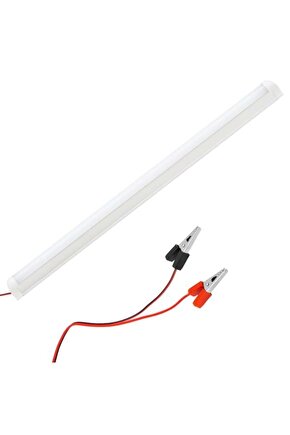 Beyaz Ledli 60 Santim Uzunluğunda 12 Volt Akü Maşalı 10 Watt İnce Uzun Çalışma Lambası