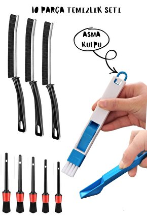 10 Parça Dev Araç Klavye Cam Kenarı İnce Temizlik Fırçası