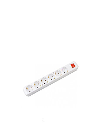 - Grup Priz Flash Beyaz 6’lı Anahtarlı Topraklı Priz Klemensli Kordonsuz