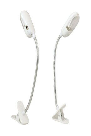 2 adet mandallı ve ledli gece yatakta kitap okuma lambası K. O