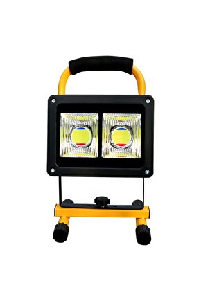 Power 2 Ledli Ayaklı Tutma Kollu Portatif İnşaat Şantiye Çalışma Lambası USB Girişli