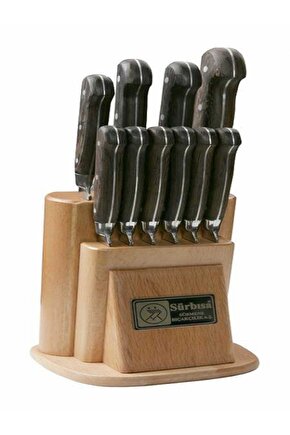 61500 Ahşap Saplı 10 Bıçaklı Mutfak Seti