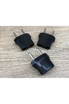 Amerikan Tipi Prizleri Dönüştürücü Fiş Türk Prizine Çevirici Adaptörü Aparat Siyah 3 Adet