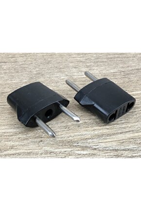 2 Adet Siyah Amerikan Tipi Priz Dönüştürücü Fiş Çevirici Adaptörü Aparatı