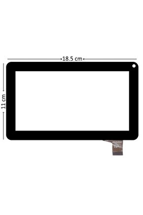 YCF0119, 86V 7 Tablet uyumlu Dokunmatik Panel - Siyah
