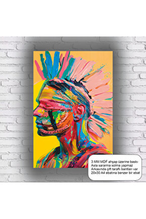 punkçu rock metal müzik adam mdf tablo ahşap poster