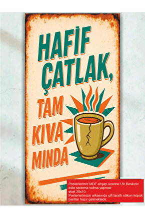 hafif çatlak mini retro ahşap poster duvar yazıları komik sözler
