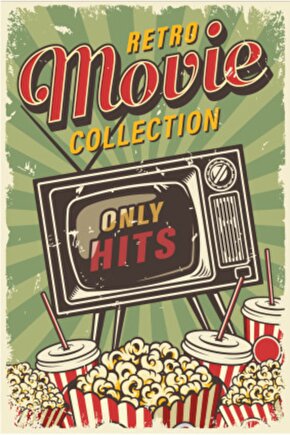 Retro Sinema Retro Vintage Ahşap Poster
