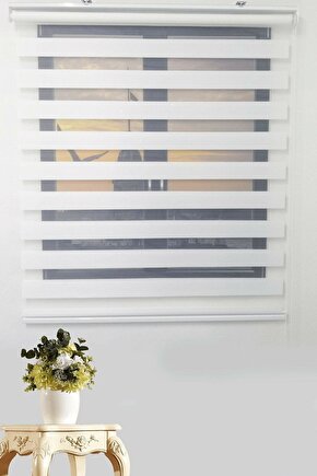 Beyaz Bambu Zebra Perde