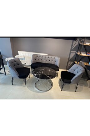 Elizzan çay seti koltuk berjer takımı kaz ayağı 2+1+1