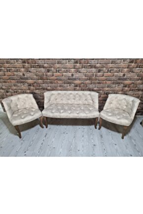 Çay Seti Koltuk 2+1+1 Krem