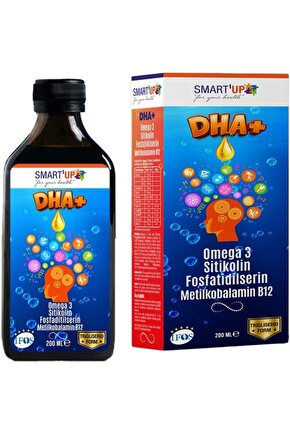 Smart Up Sitikolin Dha Omega 3 Ve Fosfatidilserin İceren Balık Yağı B12 200 Ml Şurup