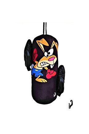 Çocuk Boks Kum Torbası Eldiven Dahil 2-6 Yaş Siyah 3KG