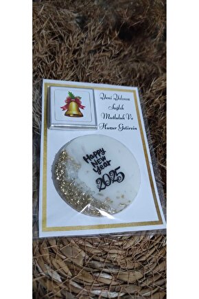 Yeni Yıl Hediyelik Magnet Ve Madlen Çikolatalı Özel Kart 4 Adet