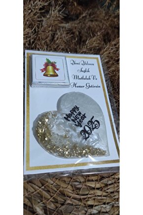 Yeni Yıl Hediyelik Magnet Madlen Çikolatalı Özel Kartlı 4 Adet