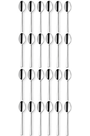 24 Adet Paslanmaz Çelik Çay Kaşığı Çubuk Model
