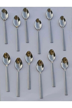 Paslanmaz Çelik Çay Kaşığı Seti 12 Adet