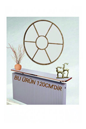 4 KÖŞE OVAL BEYAZ GOLD Petek Üstü Raf Dresuar Duvara Montajsız Kalorifer Peteği Üstü Raf 120x18cm