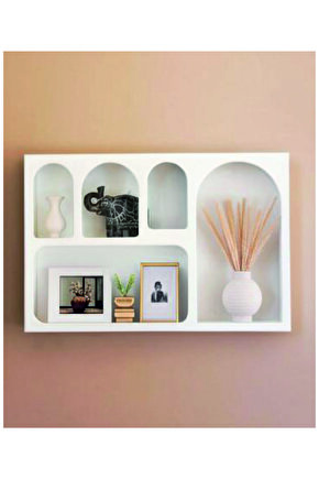 BOHEM TARZI AHŞAP DUVAR RAFI KİTAPLIK (60x40x15)