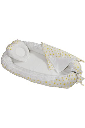 %100 Pamuklu Yıldızlı Kumaş Babynest I-babynest Anne Yanı Bebek Yatağı