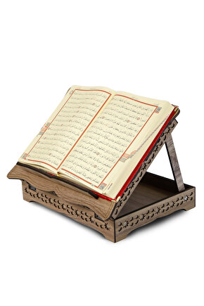 Ahşap Hediyelik Kuran Kutusu - Lüks Kuran Okuma Sehpası - Rahleli Ahşap Kuran Kutusu