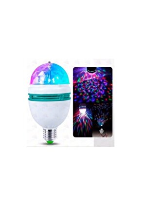 Mb Renkli Disko Ampülü Hareketli 360 Derece Dönen Disco Topu Led Disko Dönen Ampul