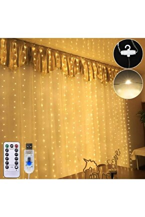 Led Kumandalı 8 Ayrı Moda Sahip 3mx3m ( 300 Cm X 300 Cm ) Perde Led Peri Led