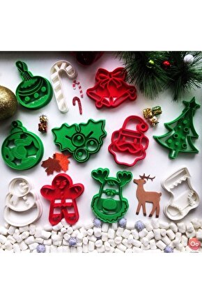 Yılbaşı Noel Kurabiye Kalıbı 5 Li Model