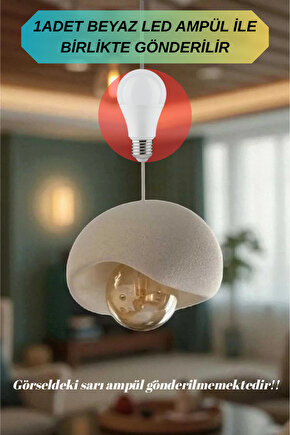 Tekli Sarkıt Avize Rustik E27 Modern Avize Bohem Beton Görünüm (Beyaz Led Ampül Hediyedir.!)