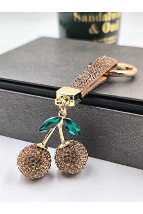 Zirkon Taşlı Kiraz Anahtarlık